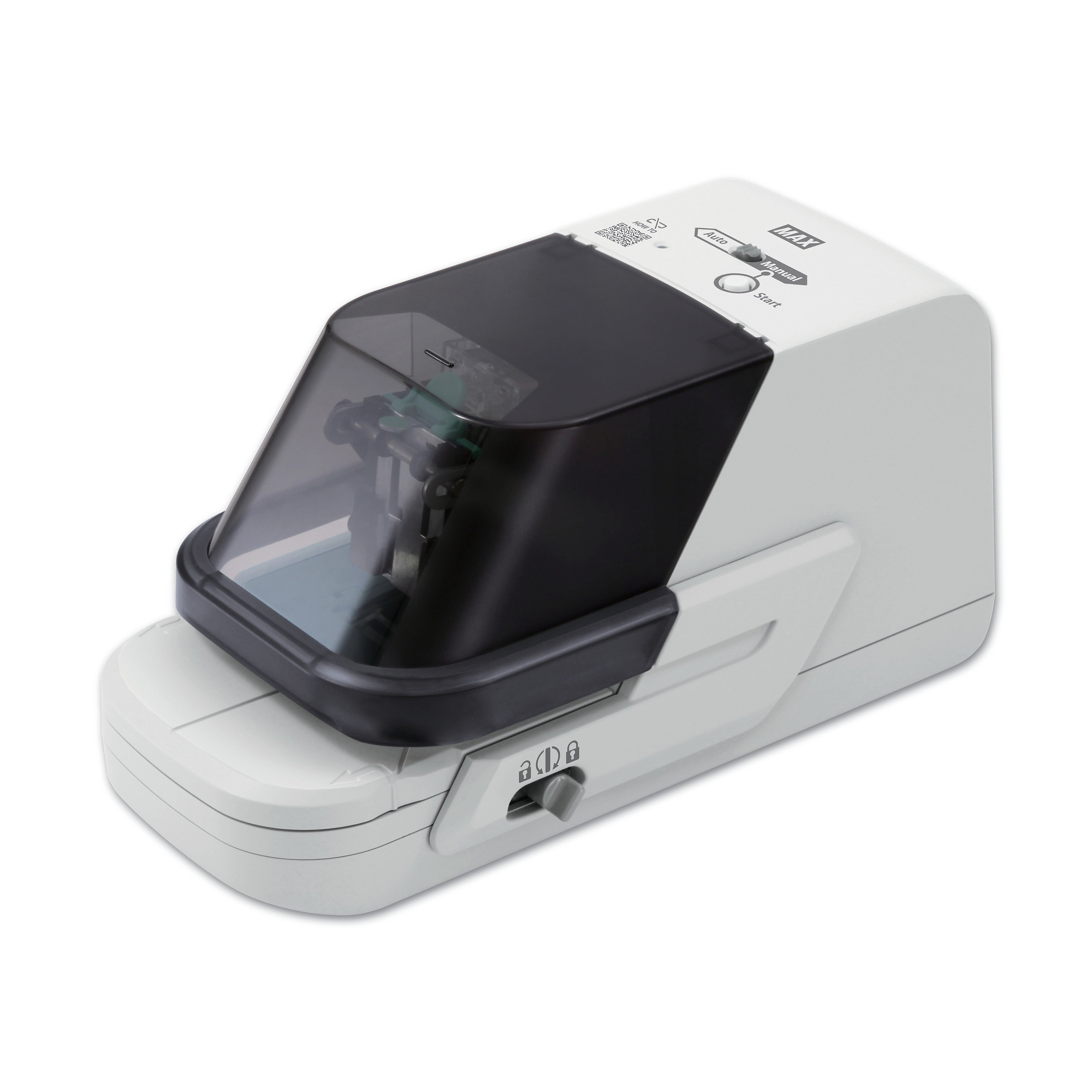 MAX Electric Flat Clinch Heavy Duty Stapler, 70 Sheet Capacity, Gray