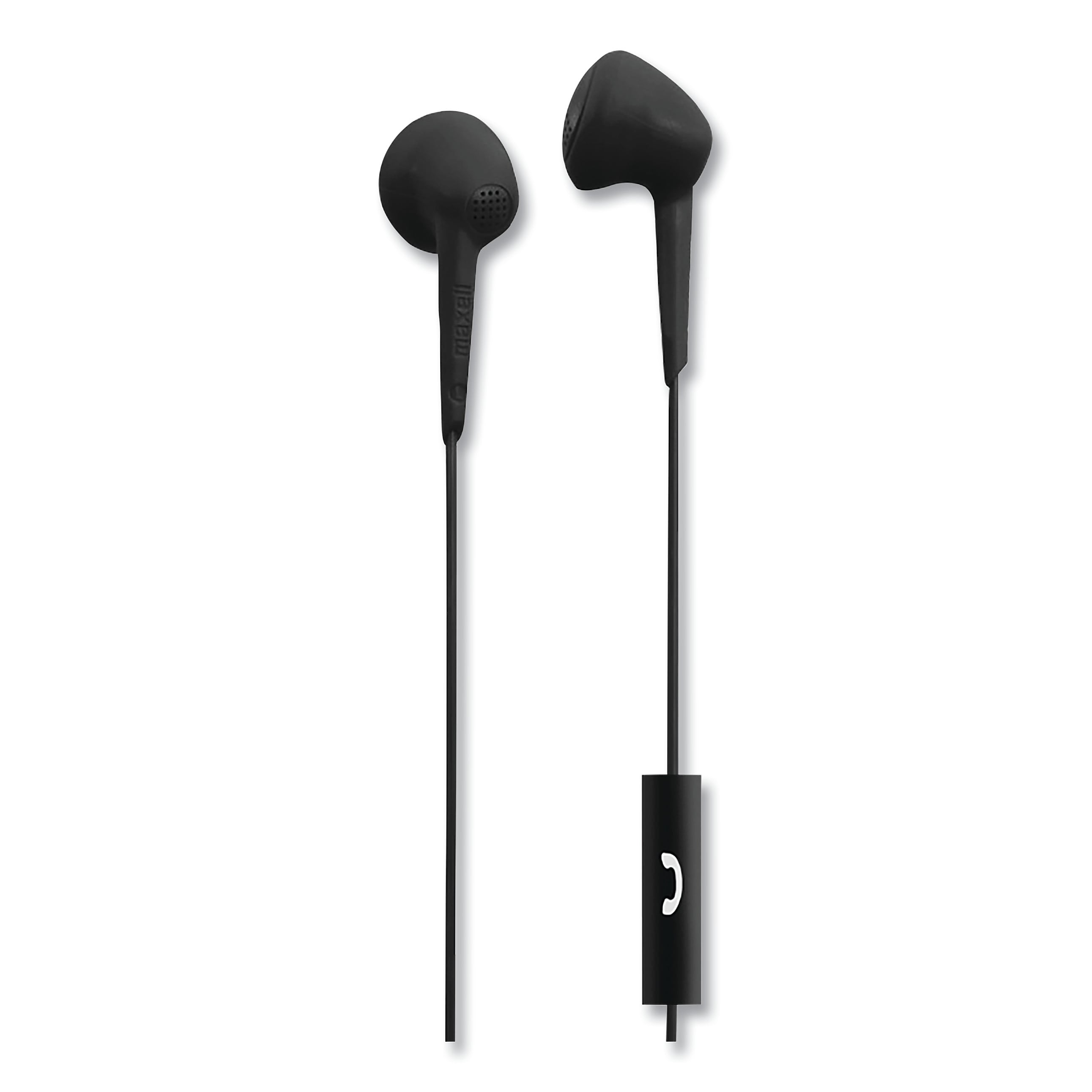 Maxell Jelleez Earbuds, 3 ft Cord, Black