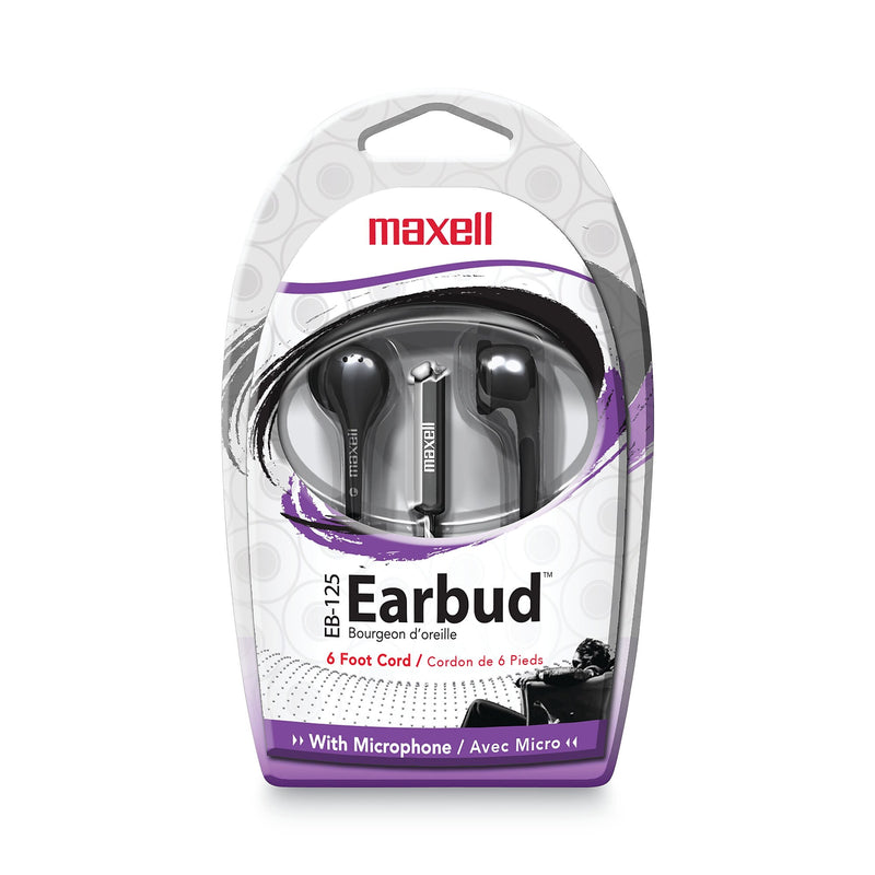 Maxell EB125 Earbud with MIC, Black