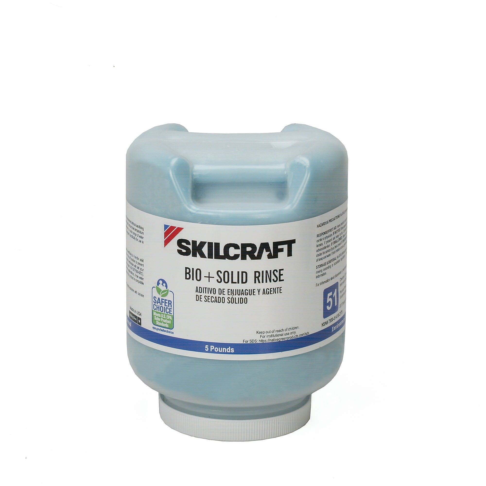 AbilityOne 7930016182179, SKILCRAft., Bio+ Dishwasher Rinse Additive, 5 lb. Bottle, 2/Carton