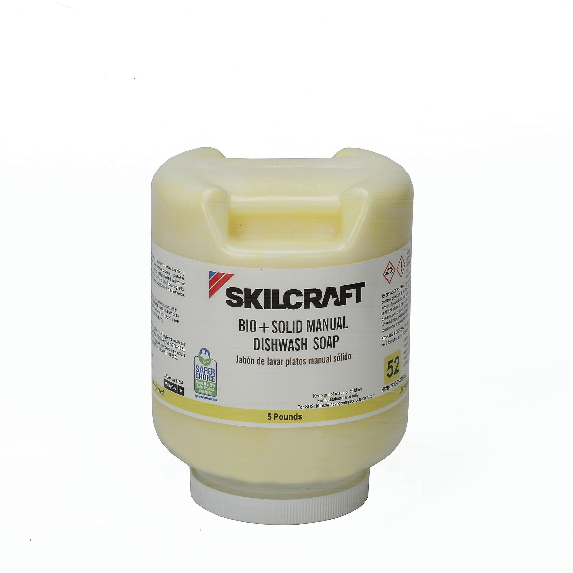 AbilityOne 7930016717469, SKILCRAft., Bio+ Manual Dish Soap. 5 lb. Bottle, 2/Carton