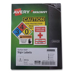 AbilityOne 7530016878147 SKILCRAFT/AVERY Surface Safe Sign Labels, 5 x 7, White, 2/Sheet, 15 Sheets/Box, 12 Boxes/Box