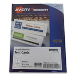 AbilityOne 7530016878805 SKILCRAFT/AVERY Tent Cards, White, 3.5 x 11, 1 Card/Sheet, 50 Sheets/Pack