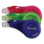 AbilityOne SKILCRAFT Correction Tape, 1/5" x 394", Blue/Green/Red, 3/Pack