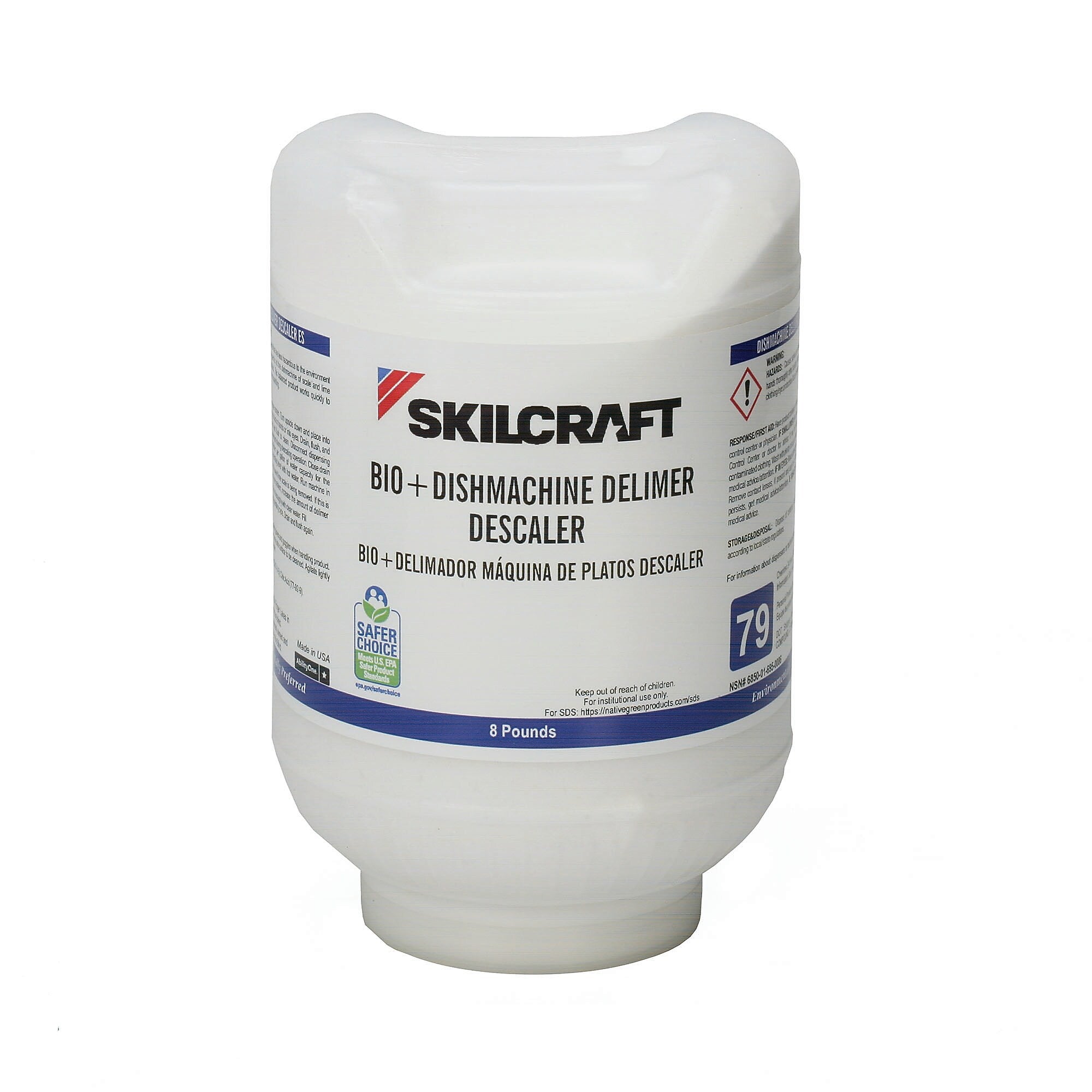 AbilityOne 6850016950086, SKILCRAft., Bio+ Dishwasher De-Limer/De-Scaler, 8 lb. Bottle, 2/Carton