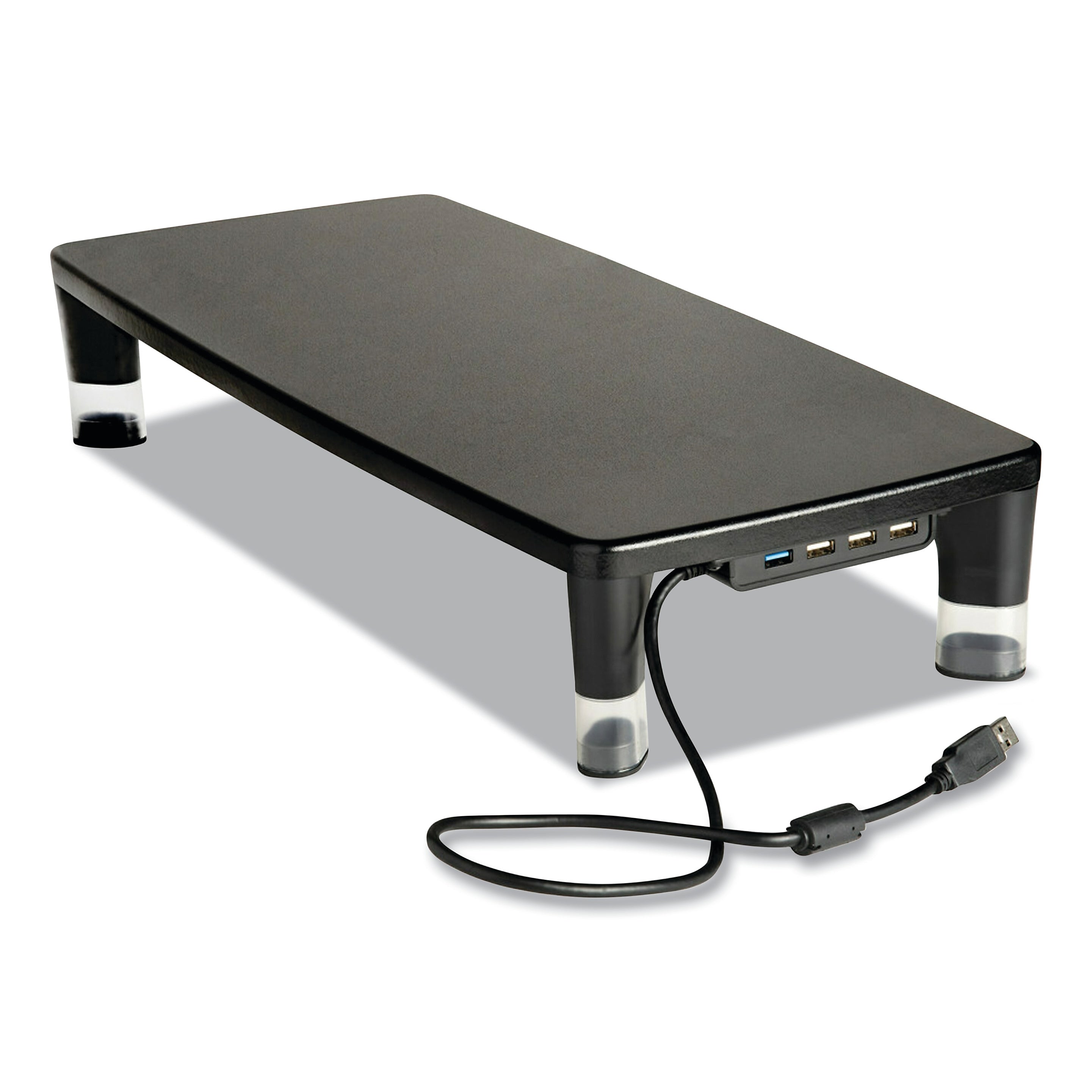 3M™ Adjustable  Monitor Stand, Holds up to 33 lbs., Black/Clear (MS100B)