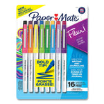 Paper Mate Flair Felt Tip Porous Point Pen, Bold Point, 1.2 mm, Assorted Ink, 16/Pack (PAP2125413)
