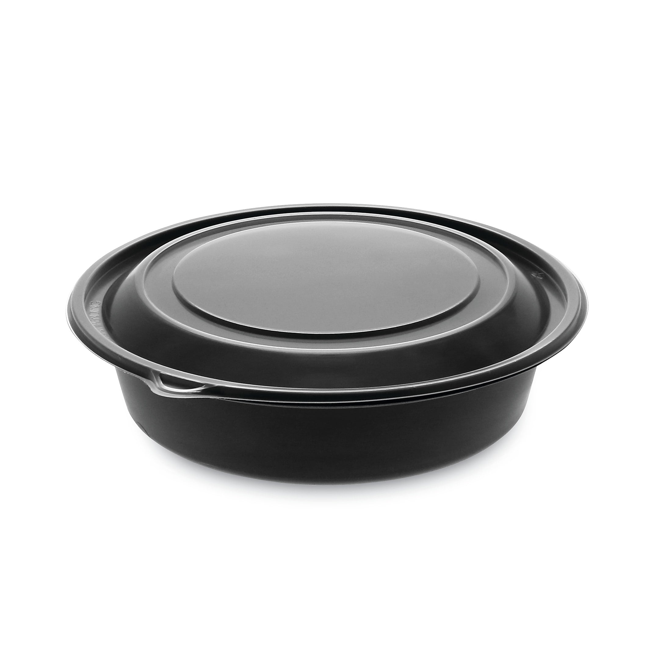 Pactiv Evergreen EarthChoice MealMaster Bowls with Lids, 32 oz., 8" dia x 2.12" h, 1-Compartment, Black/Clear, 250/Carton