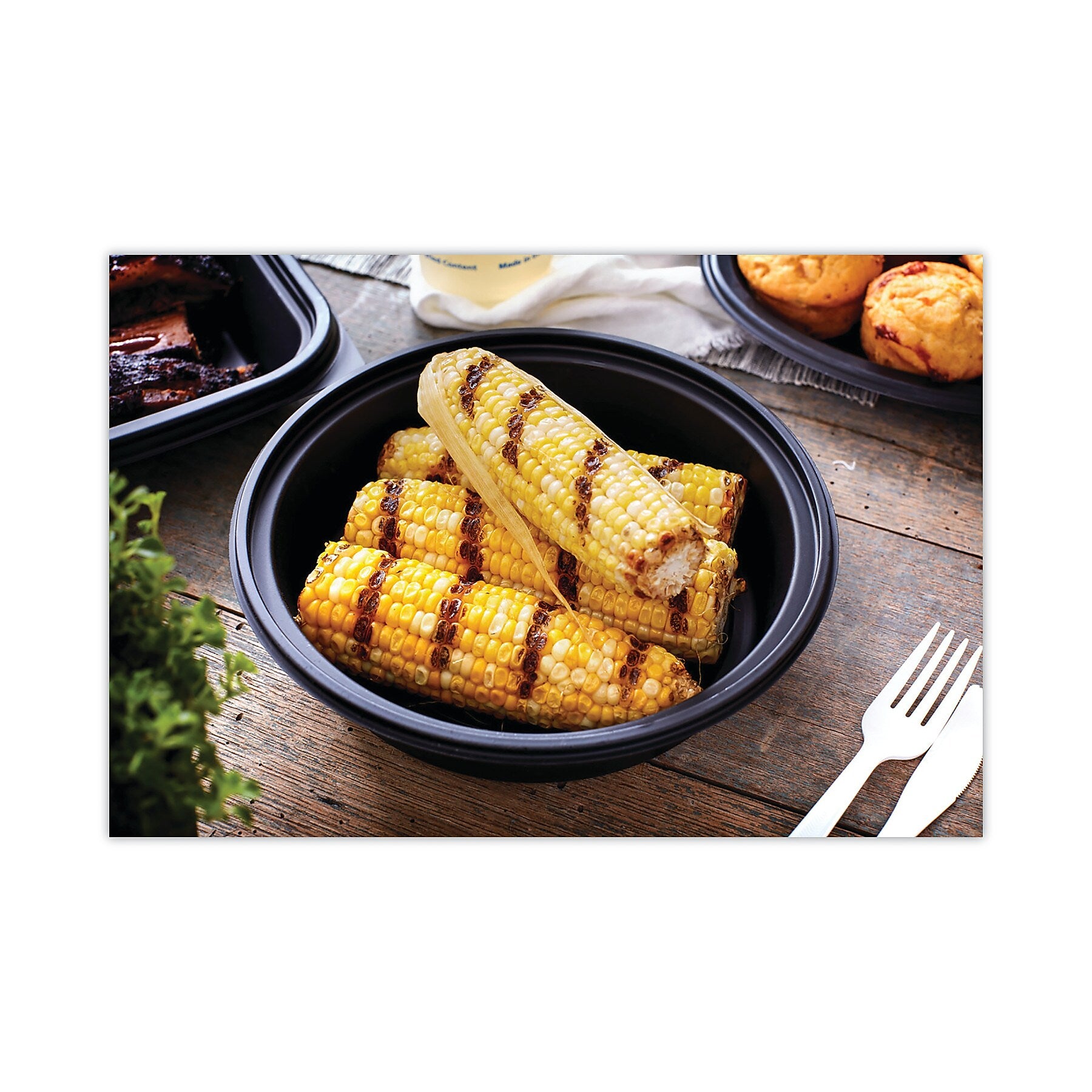 Pactiv Evergreen EarthChoice MealMaster Bowls with Lids, 32 oz., 8" dia x 2.12" h, 1-Compartment, Black/Clear, 250/Carton