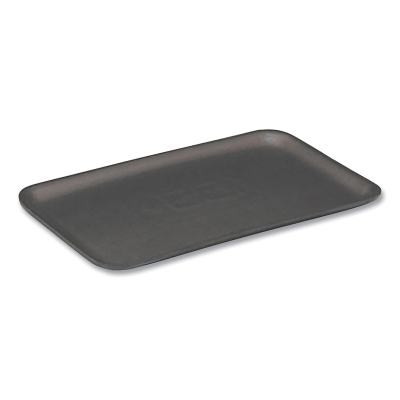 Pactiv Evergreen Supermarket Tray, #7S, 5.63 x 14.16 x 0.67, Black, 250/Carton