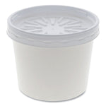 Pactiv Evergreen Paper Round Food Container and Lid Combo, 12 oz., 3.75" Diameter x 3h", White, 250/Carton