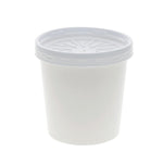 Pactiv Evergreen Paper Round Food Container and Lid Combo, 16 oz., 3.75" Diameter x 3.88h", White, 250/Carton