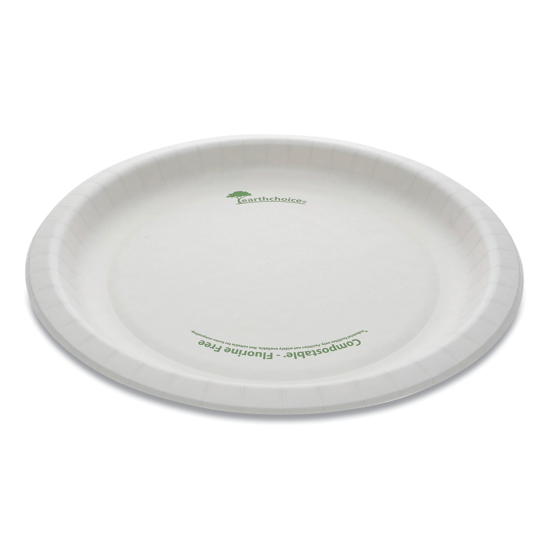 Pactiv Evergreen EarthChoice Pressware Compostable Dinnerware, Plate, 10" dia, White, 300/Carton
