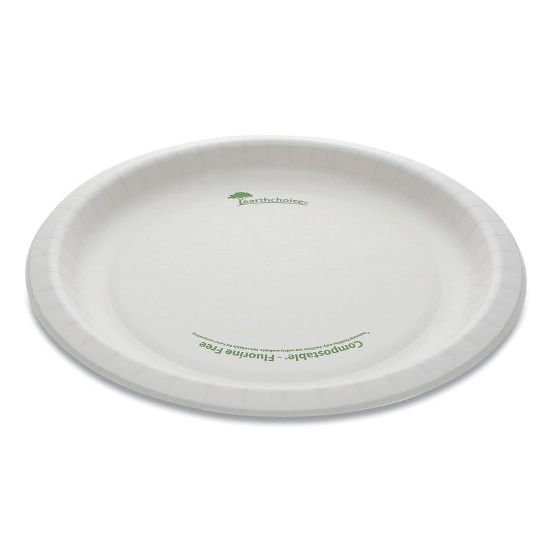 Pactiv Evergreen EarthChoice Pressware Compostable Dinnerware, Plate, 10" dia, White, 300/Carton