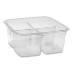 Pactiv Evergreen EarthChoice PET Container Bases, 4-Compartment, 32 oz., 6.13 x 6.13 x 2.61, Clear, 360/Carton