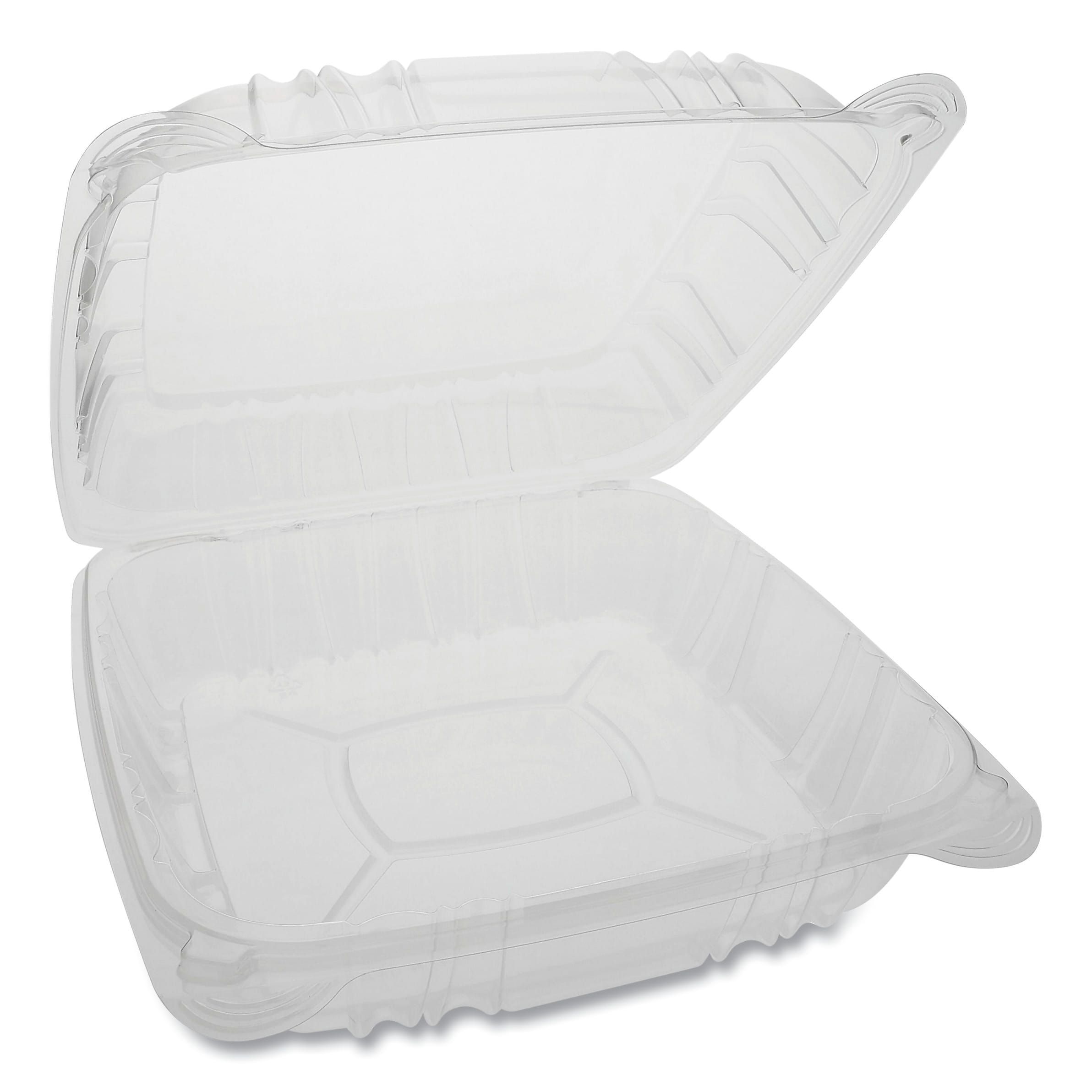 Pactiv Evergreen Sensation SmartLock Clear Hinged Lid Containers, 9.21 x 8.87 x 3.07, Clear, 200/Carton