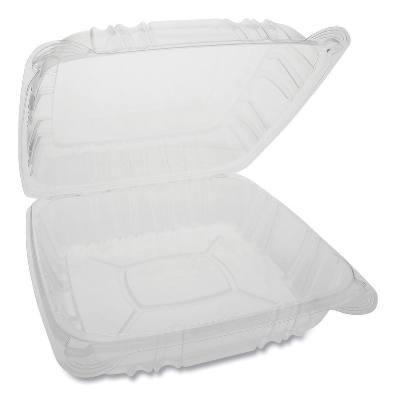 Pactiv Evergreen Sensation SmartLock Clear Hinged Lid Containers, 9.21 x 8.87 x 3.07, Clear, 200/Carton