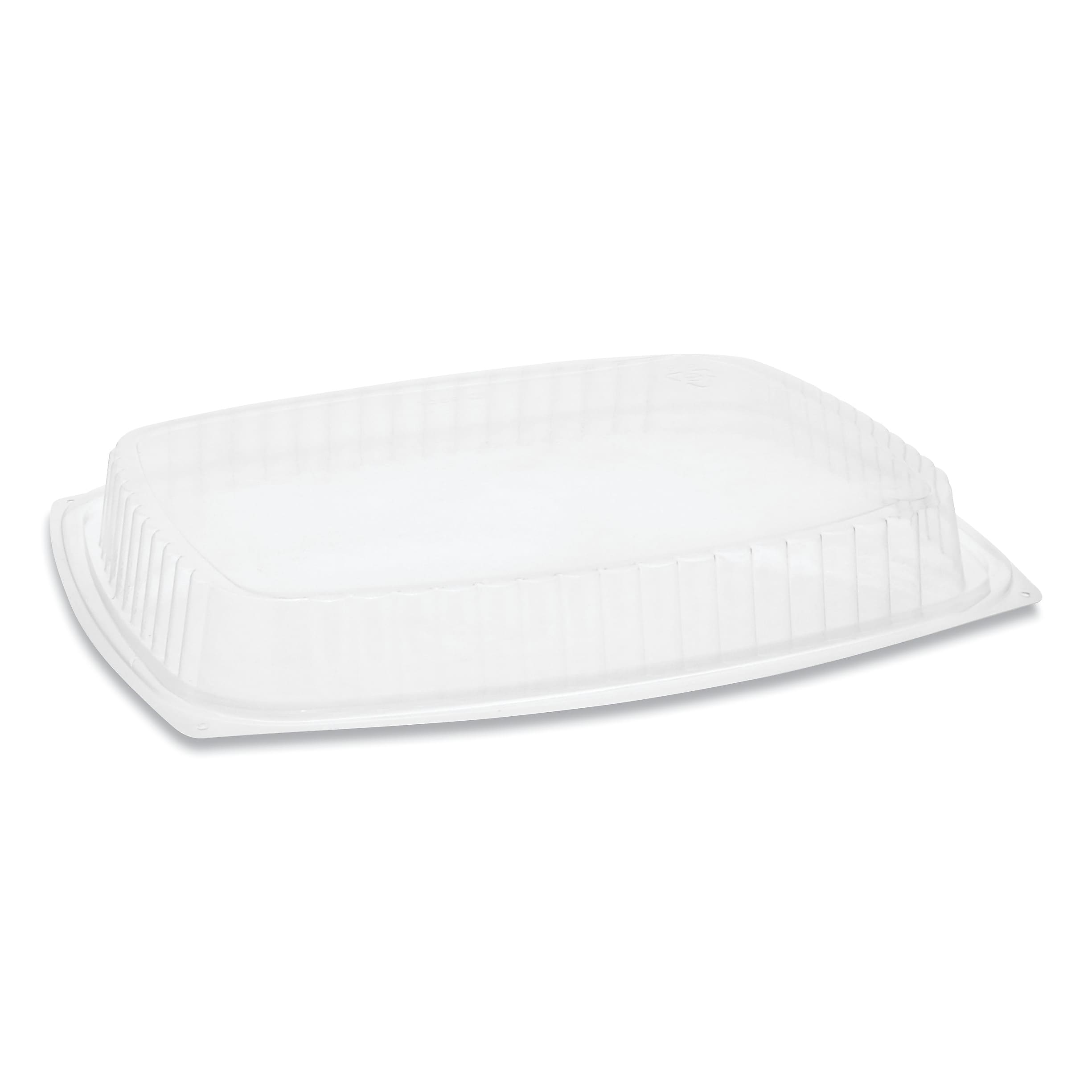 Pactiv Evergreen Showcase Deli Container Lid, Dome Lid For 3-Compartment 48/64 oz Containers, 9 x 7.4 x 1, Clear, 220/Carton