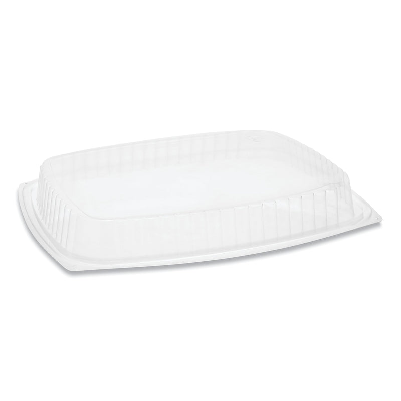 Pactiv Evergreen Showcase Deli Container Lid, Dome Lid For 3-Compartment 48/64 oz Containers, 9 x 7.4 x 1, Clear, 220/Carton