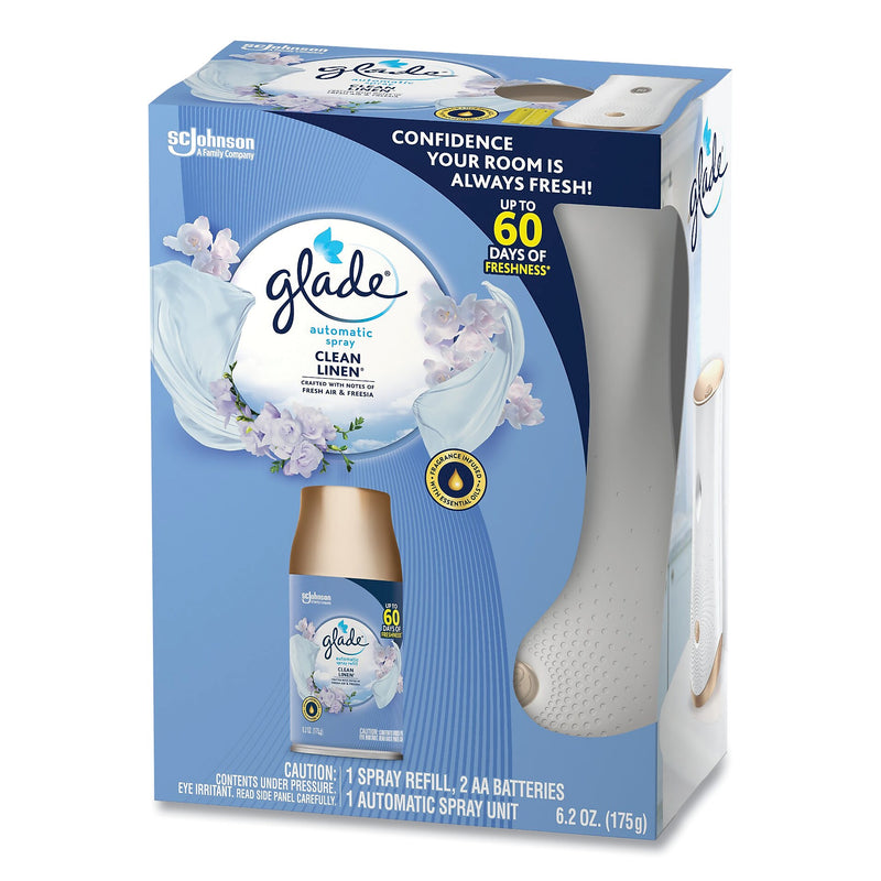 Glade Automatic Air Freshener Starter Kit, Clean Linen Scent, 6.2 oz. (SJN329349KT)
