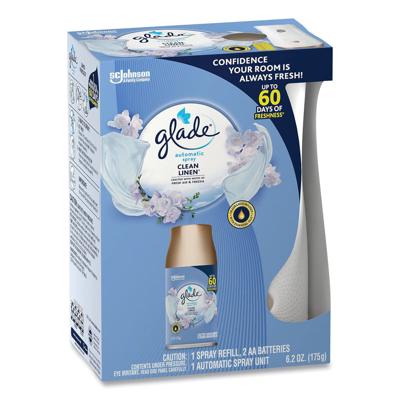 Glade Automatic Air Freshener Starter Kit, Clean Linen Scent, 6.2 oz. (SJN329349KT)