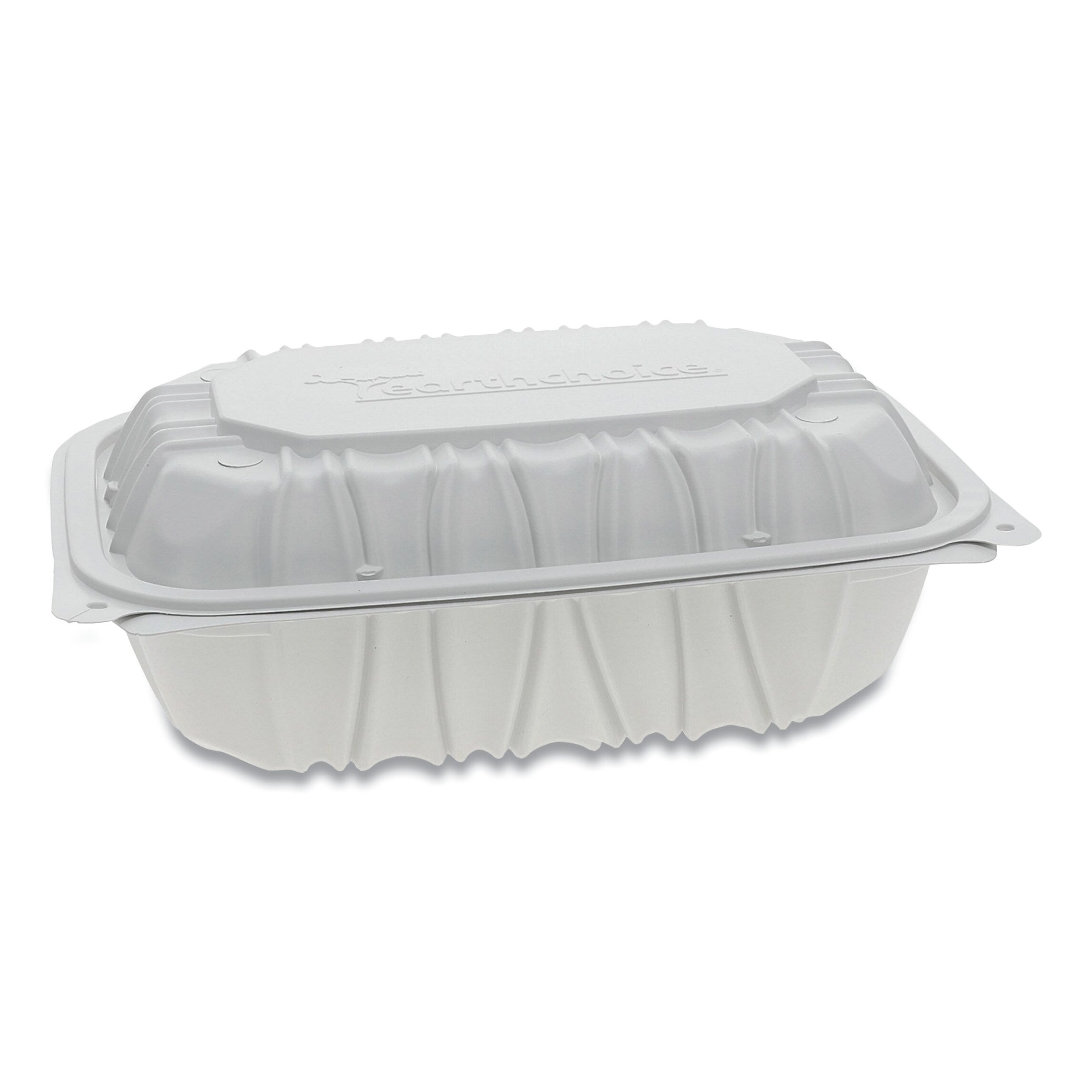 Pactiv Evergreen Vented Microwavable Hinged-Lid Takeout Container, 9 x 6 x 3.1, White, 170/Carton