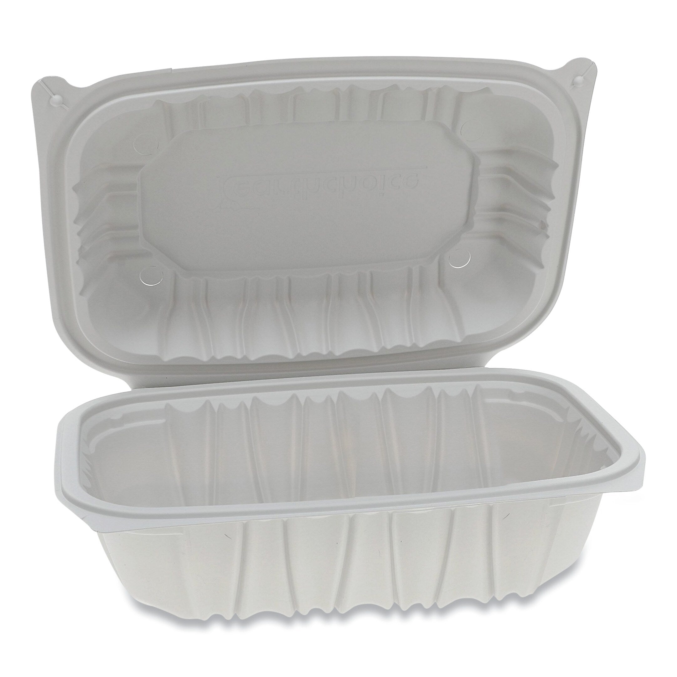Pactiv Evergreen Vented Microwavable Hinged-Lid Takeout Container, 9 x 6 x 3.1, White, 170/Carton