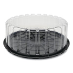 Pactiv Evergreen Round ShowCake 2-Part Cake Container, Shallow 9" Cake Container, 9" Diameter x 3.38"h, Clear/Black, 90/Carton