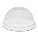 Pactiv Evergreen EarthChoice Cold Cup Lids with No Straw Hole, Dome Lid, Fits 9 oz to 20 oz "A" Cups, Clear, 900/Carton