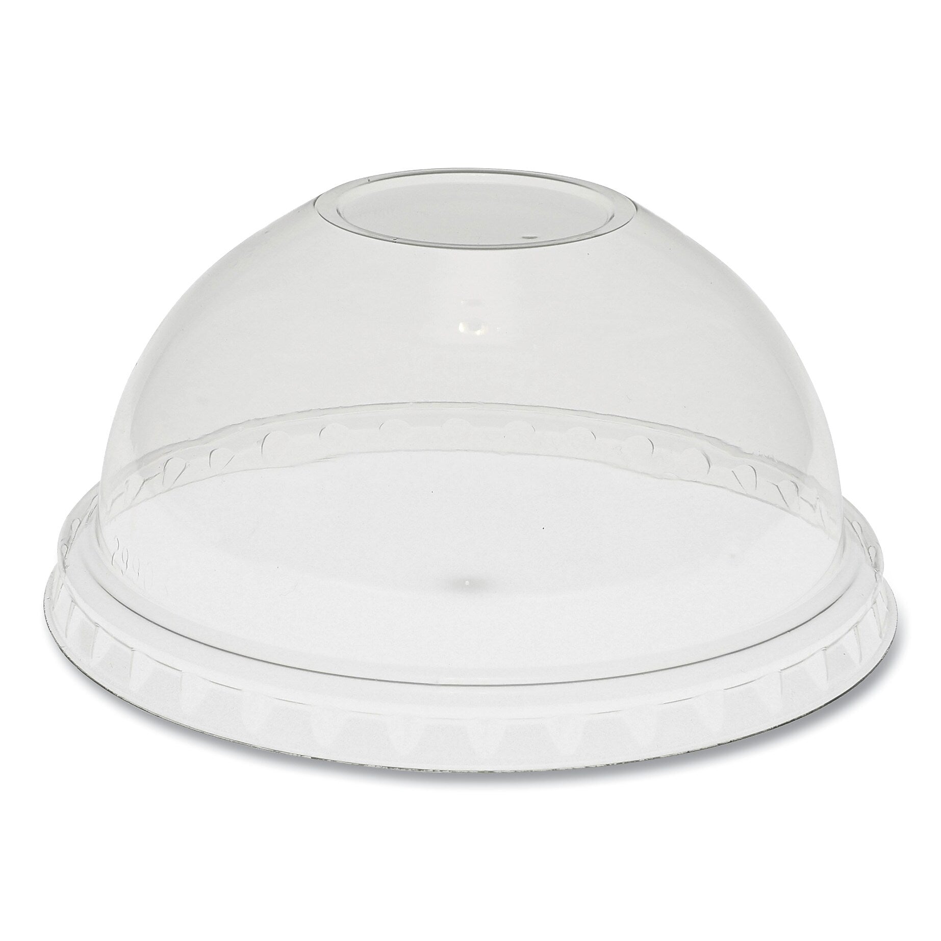 Pactiv Evergreen EarthChoice Cold Cup Lids with No Straw Hole, Dome Lid, Fits 9 oz to 20 oz "A" Cups, Clear, 900/Carton