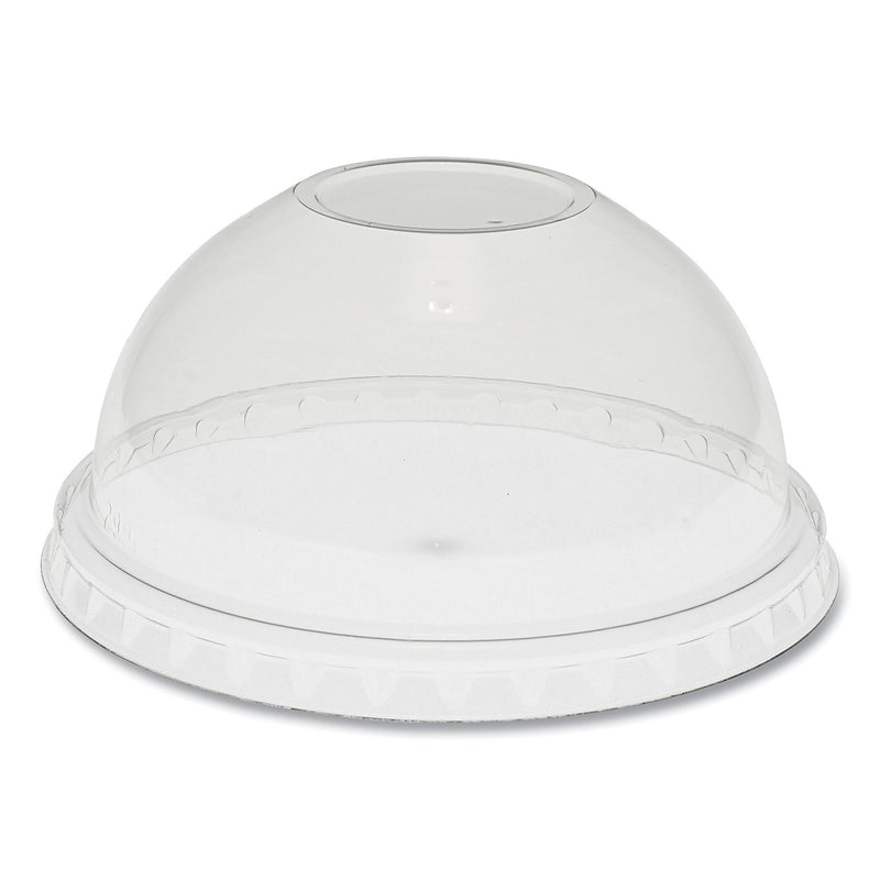 Pactiv Evergreen EarthChoice Cold Cup Lids with No Straw Hole, Dome Lid, Fits 9 oz to 20 oz "A" Cups, Clear, 900/Carton