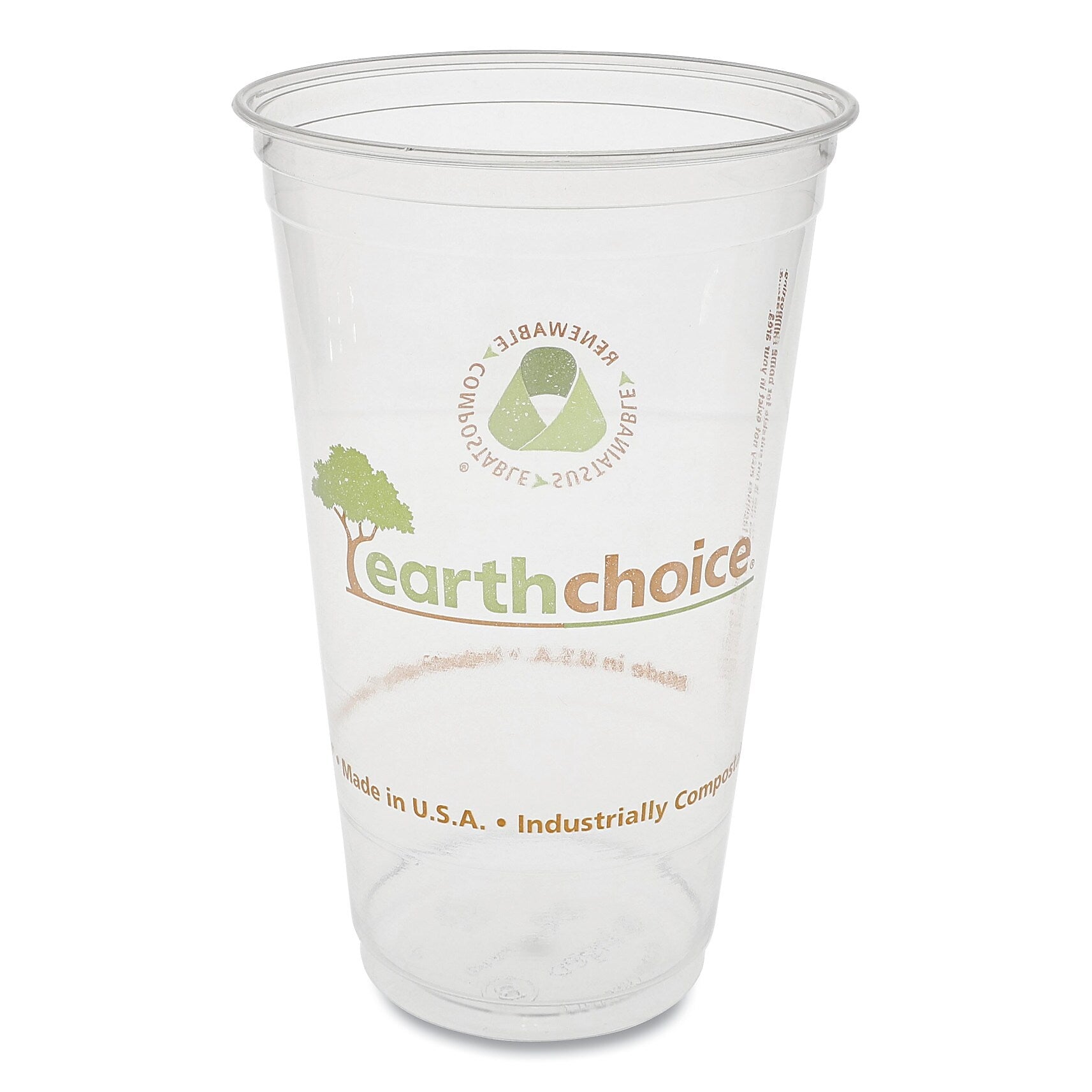 Pactiv Evergreen EarthChoice Compostable Cold Cups, 24 oz., Clear/Printed, 580/Carton