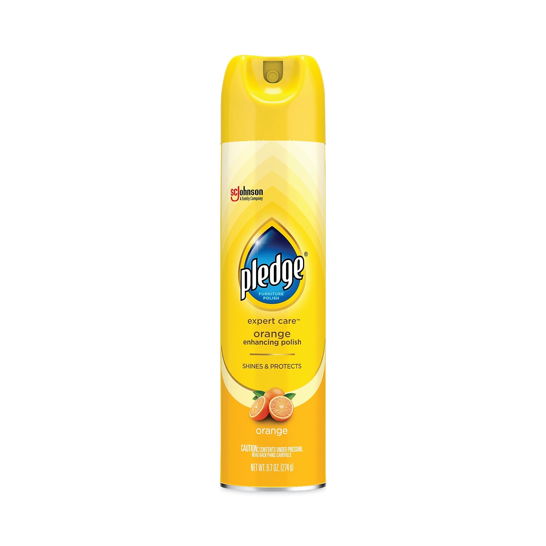 Pledge Furniture Polish, Orange, 9.7 oz Aerosol Spray, 6/Carton