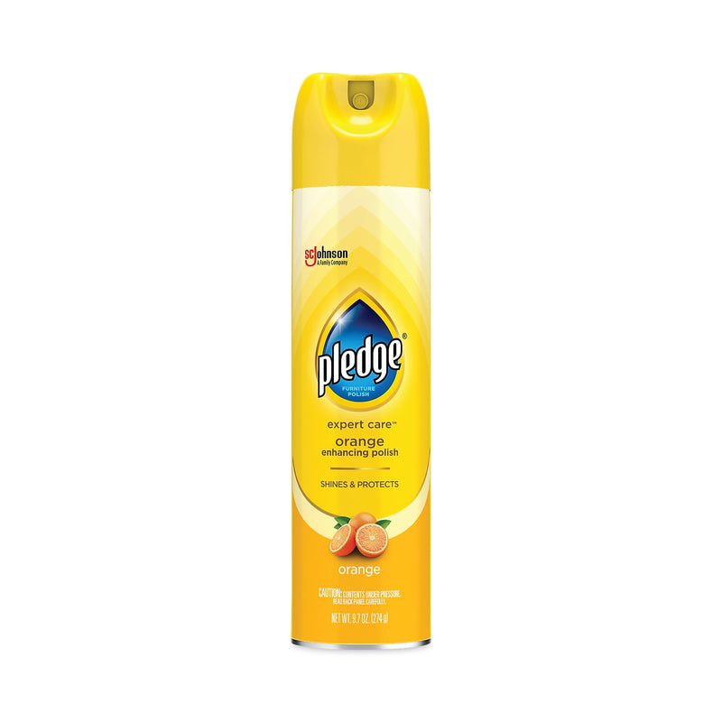 Pledge Furniture Polish, Orange, 9.7 oz Aerosol Spray, 6/Carton