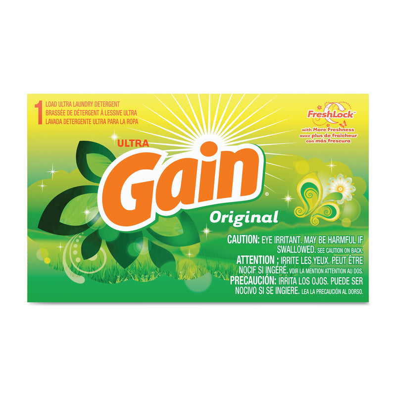 Gain Powder Laundry Detergent, Original Scent, 1.8 oz Box, 156 Boxes/Carton