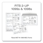 TOPS 1099 Double Window Envelope, Commercial Flap, Gummed Closure, Contemporary Seam, 5.63 x 9, White, 24/Pack