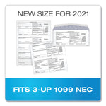 TOPS 1099 Double Window Envelope, Commercial Flap, Gummed Closure, Contemporary Seam, 3.75 x 8.75, White, 24/Pack
