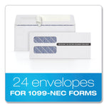 TOPS 1099 Double Window Envelope, Commercial Flap, Self-Adhesive Closure, Contemporary Seam, 3.75 x 8.75, White, 24/Pack