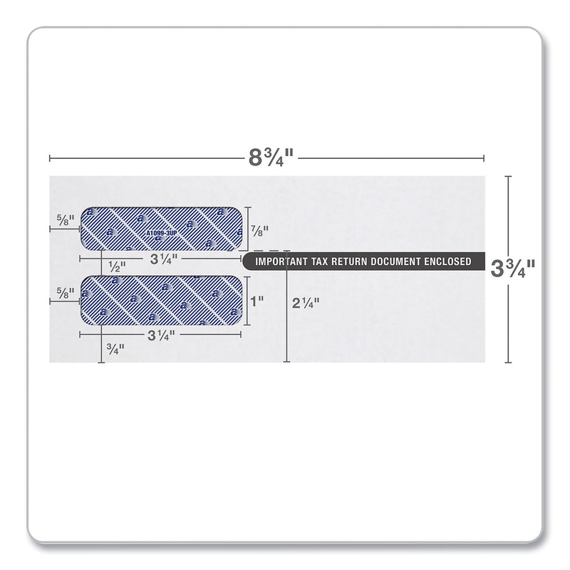 TOPS 1099 Double Window Envelope, Commercial Flap, Self-Adhesive Closure, Contemporary Seam, 3.75 x 8.75, White, 24/Pack