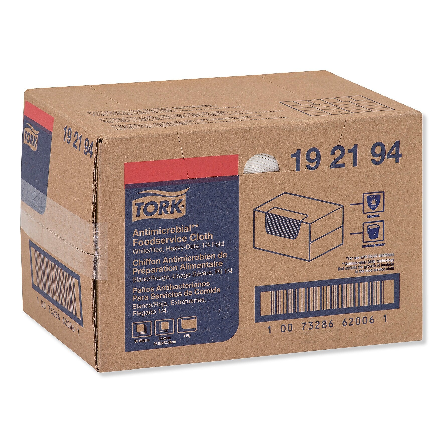 Tork Food Service Cloths, White, 50 Cloths/Pack (TRK192194)