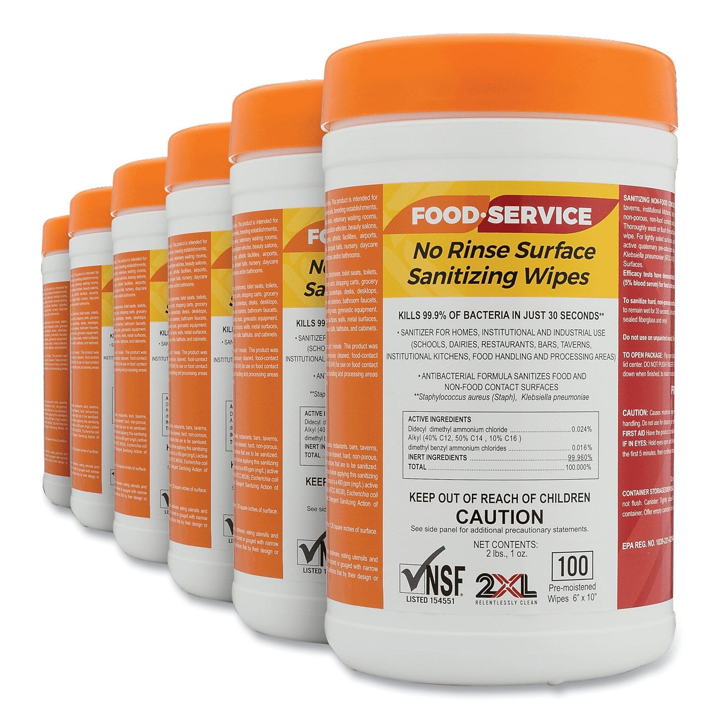 TTX Disinfecting Wipes, Wipes/Container, 6/Carton (TXL447)