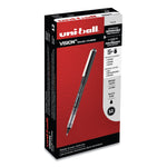 uni-ball VISION Roller Ball Pen, Stick, Bold 1 mm, Black Ink, Black Barrel, Dozen