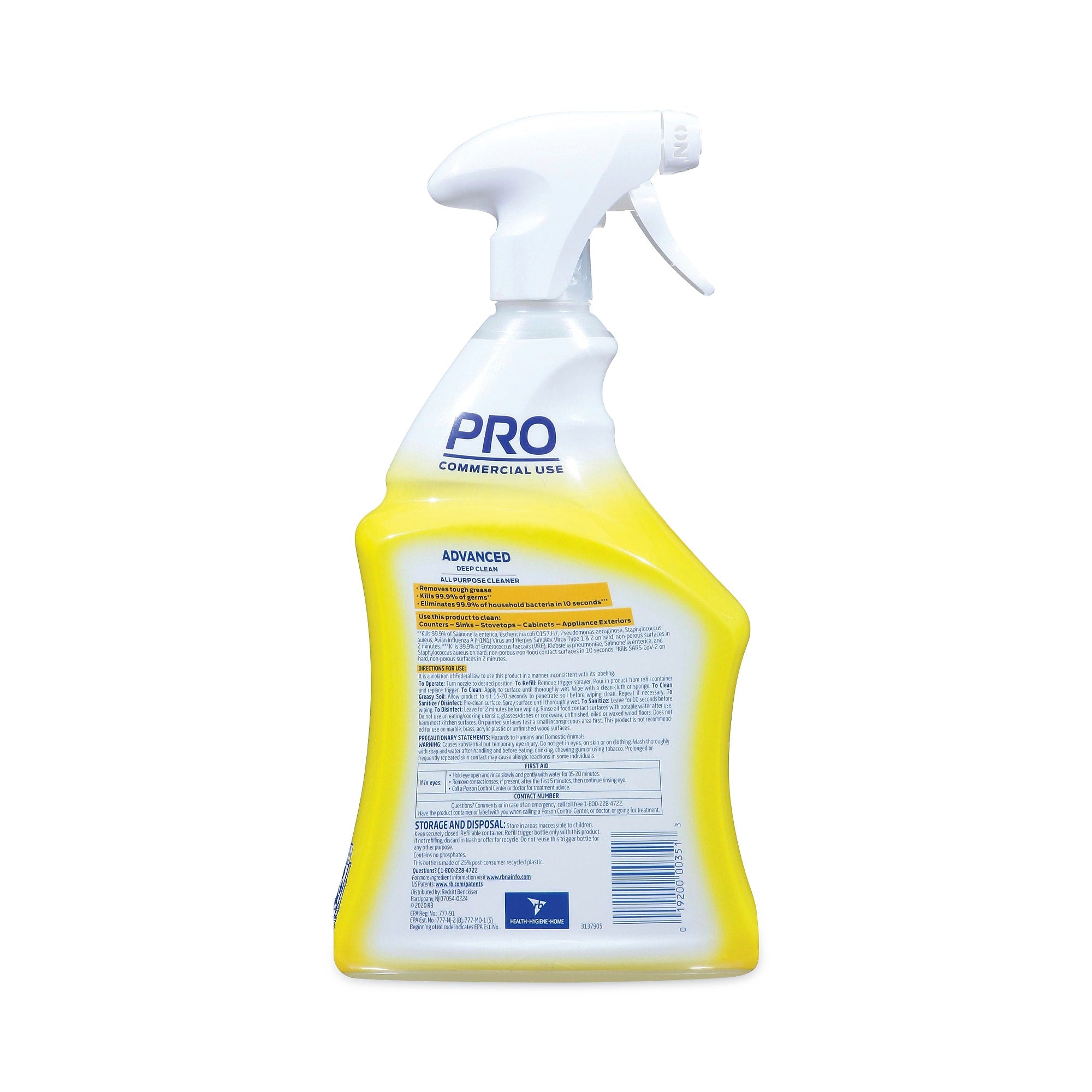 Professional Lysol Advanced Deep Clean All Purpose Cleaner, Lemon Breeze, 32 oz., 12/Carton (RAC00351)