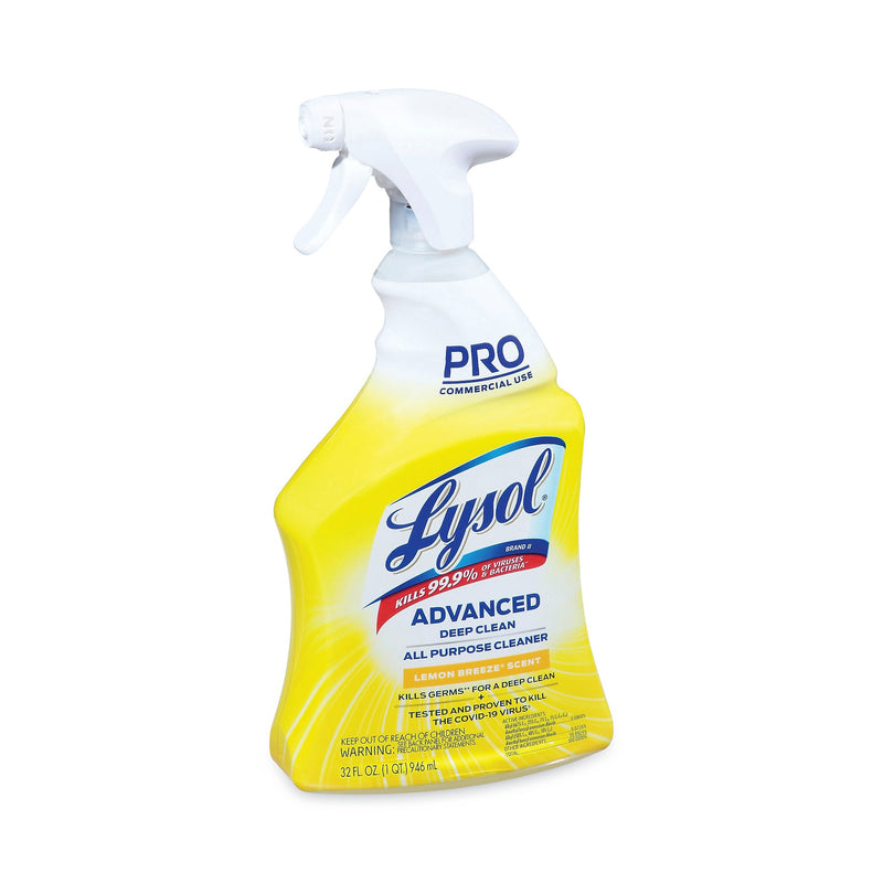 Professional Lysol Advanced Deep Clean All Purpose Cleaner, Lemon Breeze, 32 oz., 12/Carton (RAC00351)