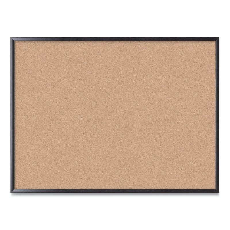 U Brands Cork Bulletin Board, 48 x 36, Natural Surface, Black Frame