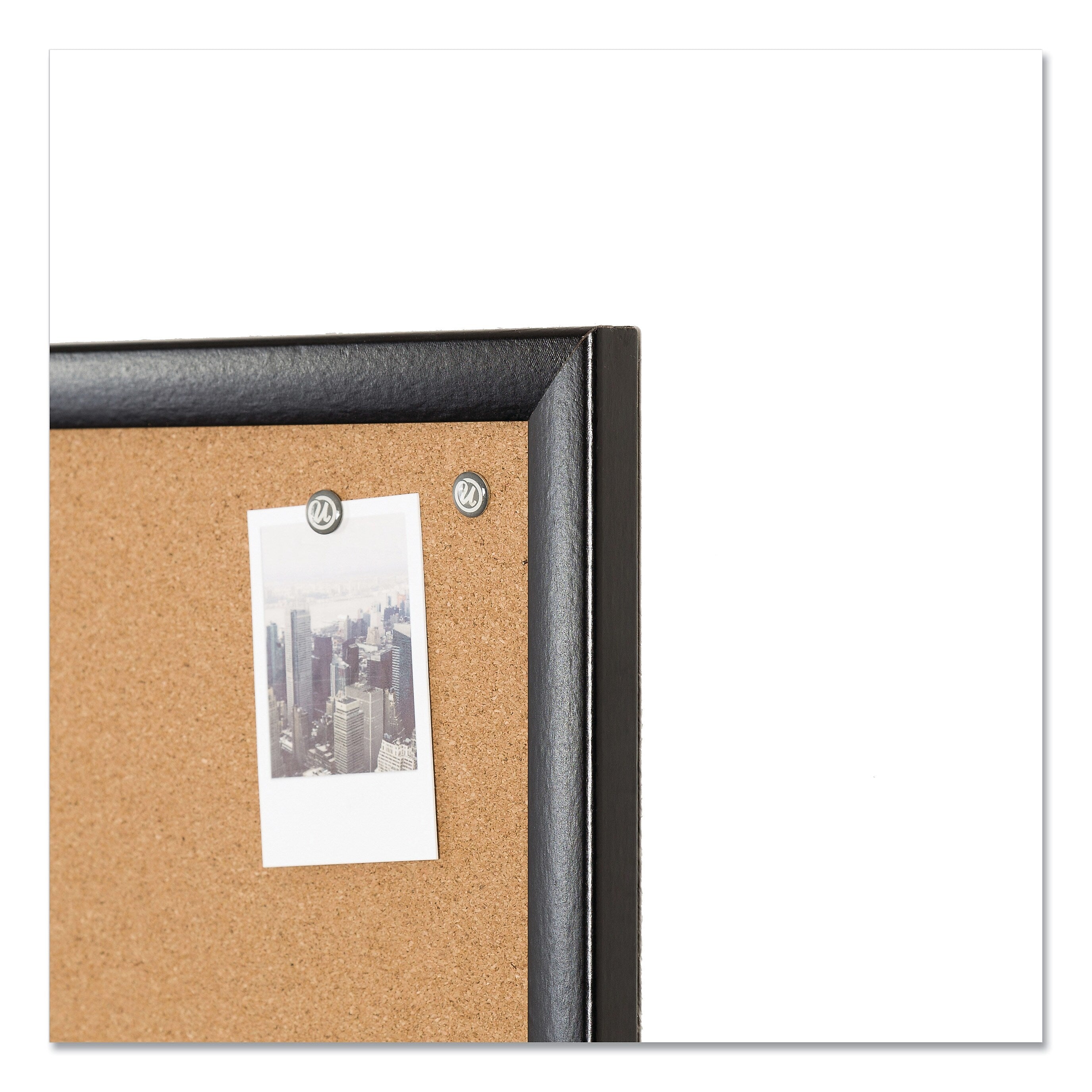 U Brands Cork Bulletin Board, 48 x 36, Natural Surface, Black Frame