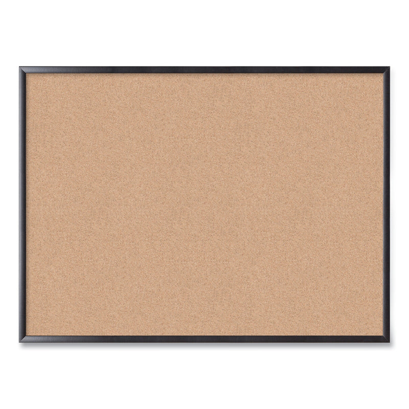 U Brands Cork Bulletin Board, 48 x 36, Natural Surface, Black Frame