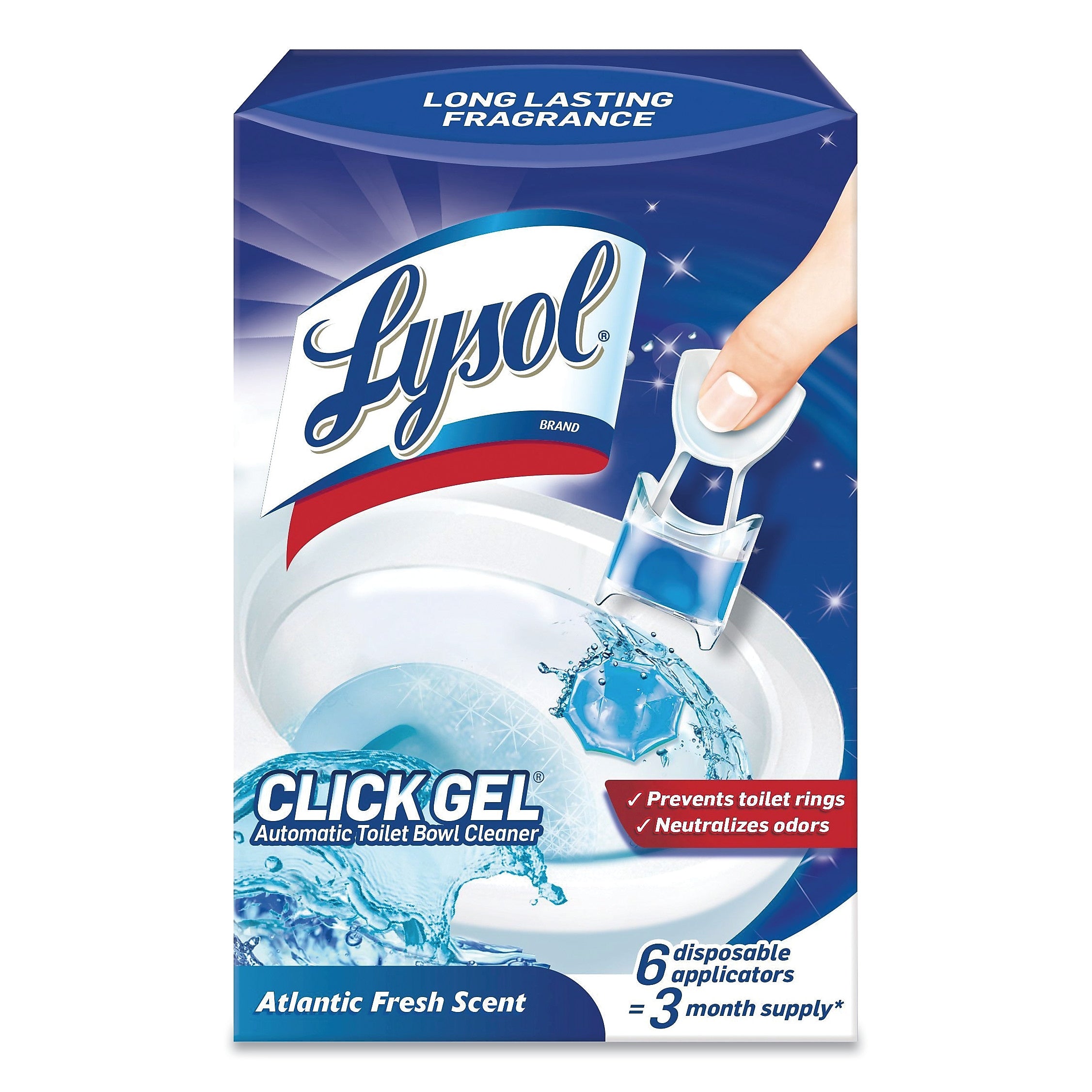 LYSOL Brand Click Gel Automatic Toilet Bowl Cleaner, Atlantic Fresh, 6/Box, 4 Boxes/Carton (RAC89059CT)