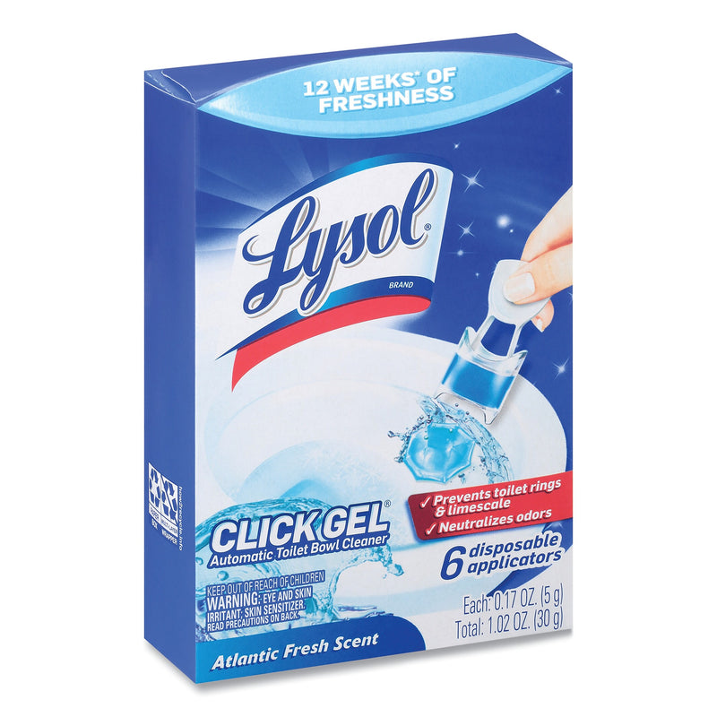 LYSOL Brand Click Gel Automatic Toilet Bowl Cleaner, Atlantic Fresh, 6/Box, 4 Boxes/Carton (RAC89059CT)