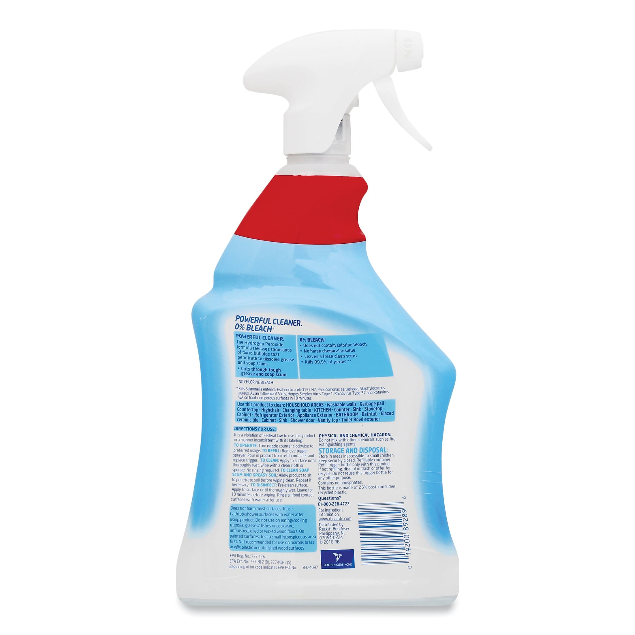 LYSOL Brand Multi-Purpose Hydrogen Peroxide Cleaner, Citrus Sparkle Zest, 32 oz Trigger Spray Bottle, 9/Carton
